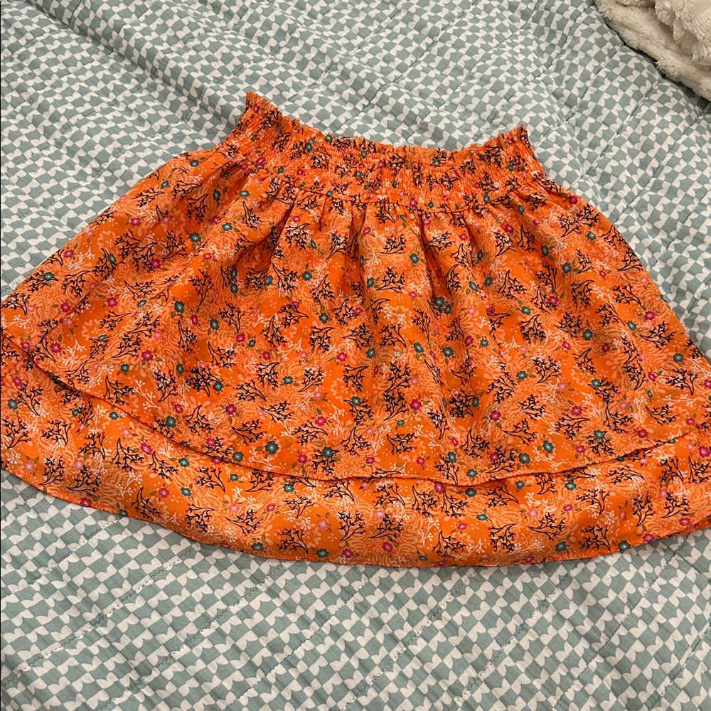 Janie and Jack Orange Floral Skirt